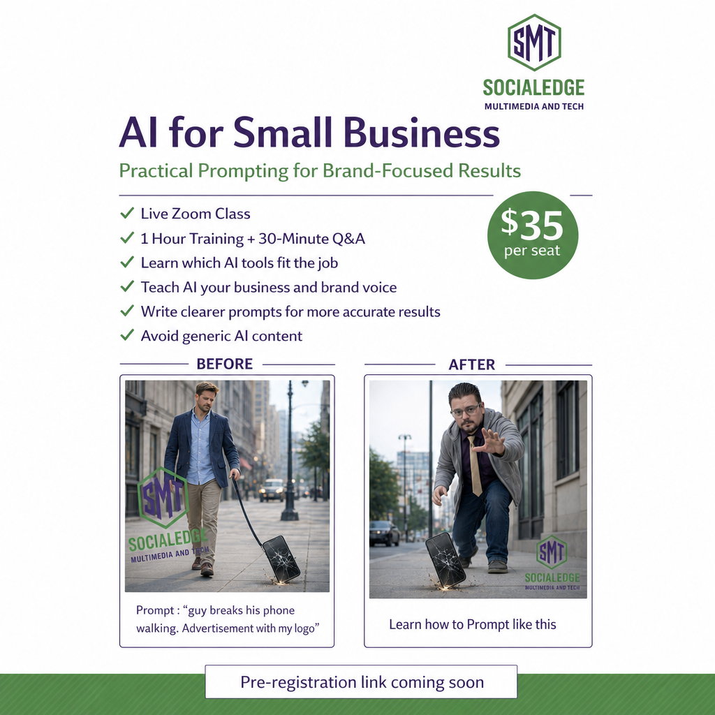 AI for Small Business workshop promotional flyer